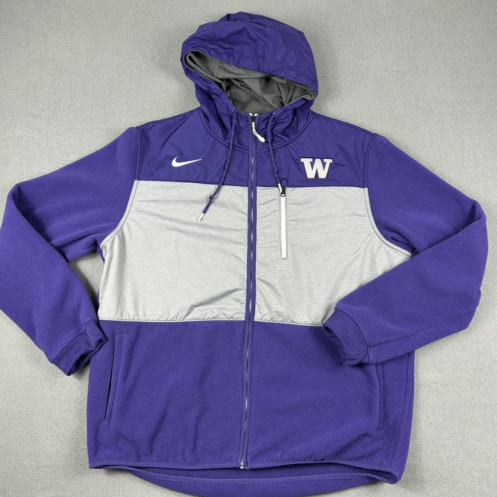 Washington Huskies Jacket Mens XL Purple Gray NCAA Football Therma-Fit Nike